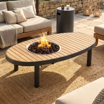 Happy Cocooning Riviera 140 Fire Pit Table, Smokey Anthracite