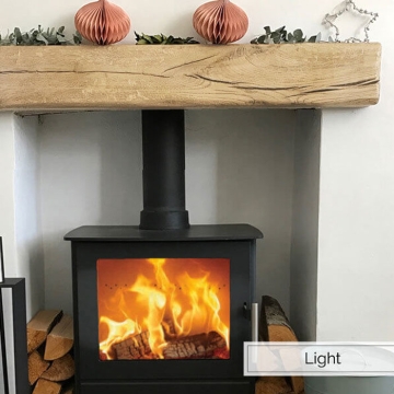 Aged Rustic Oak Fireplace Beam, Light Oak