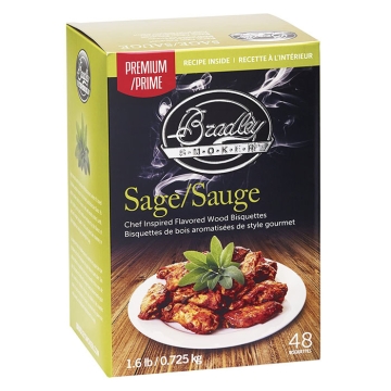 Bradley Smoker Sage Flavoured Bisquettes, 48 Pack