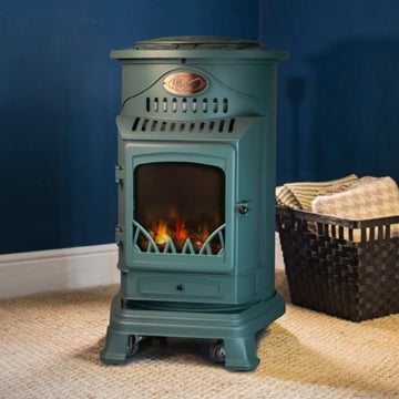 Sahara Gas Heater, Autumn Green Lifestyle - Close Up