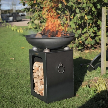 70cm Fire Bowl with Log Store 70cm Fire Bowl with Log Store