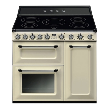 Smeg Victoria TR93IP 90cm Induction Range Cooker, Gloss Cream