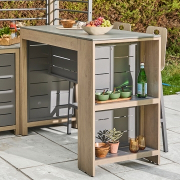 Grillstream Sanctuary Birch Outdoor Kitchen Bar Table and Bar Stools