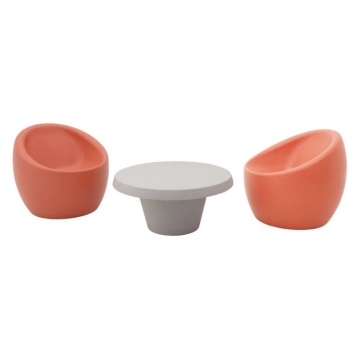 Tramontina Oca 3 Piece Lounge Set, Concrete/Orange Tramontina Oca 3 Piece Lounge Set, Concrete/Orange