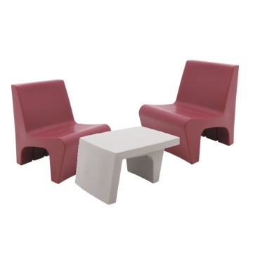 Tramontina Berta 3 Piece Lounge Set, Burgundy/Concrete