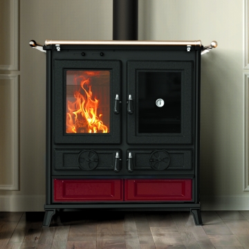 Thermorossi Violetta Evo Wood Burning Cooker, Bordeaux