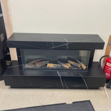 (Showroom Clearance) Vision E-Line Solus VS100 Zenith Nero Electric Fireplace Suite
