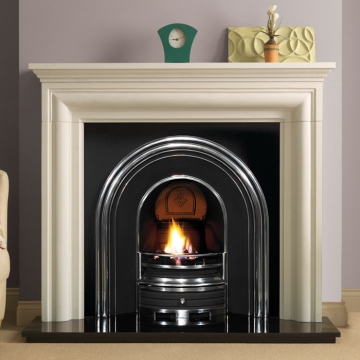 PureGlow Wenlock Agean Limestone Surround with Langley Cast Iron Arch PureGlow Wenlock Agean Limestone Surround with Langley Cast Iron Arch
