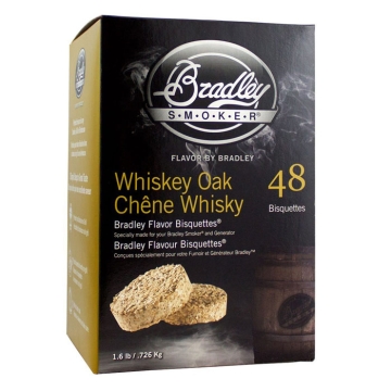 Bradley Smoker Whiskey Oak Flavoured Bisquettes, 48 Pack