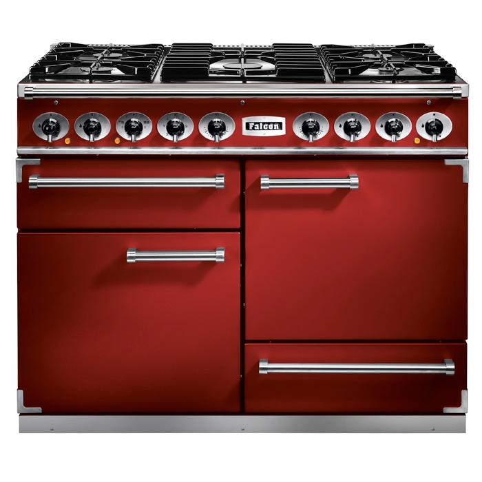 Falcon 1092 Deluxe Cherry Red Dual Fuel Range Cooker