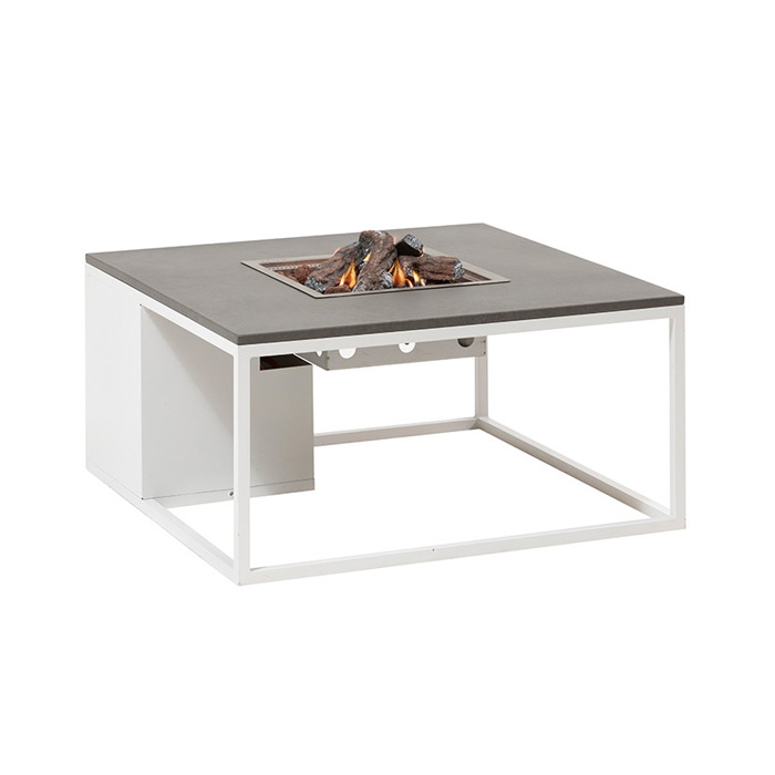 Cosiloft 100 Gas Fire Pit & Lounge Table, White & Grey