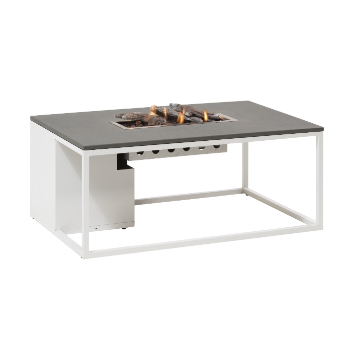 Cosiloft 120 Gas Fire Pit & Lounge Table, White & Grey
