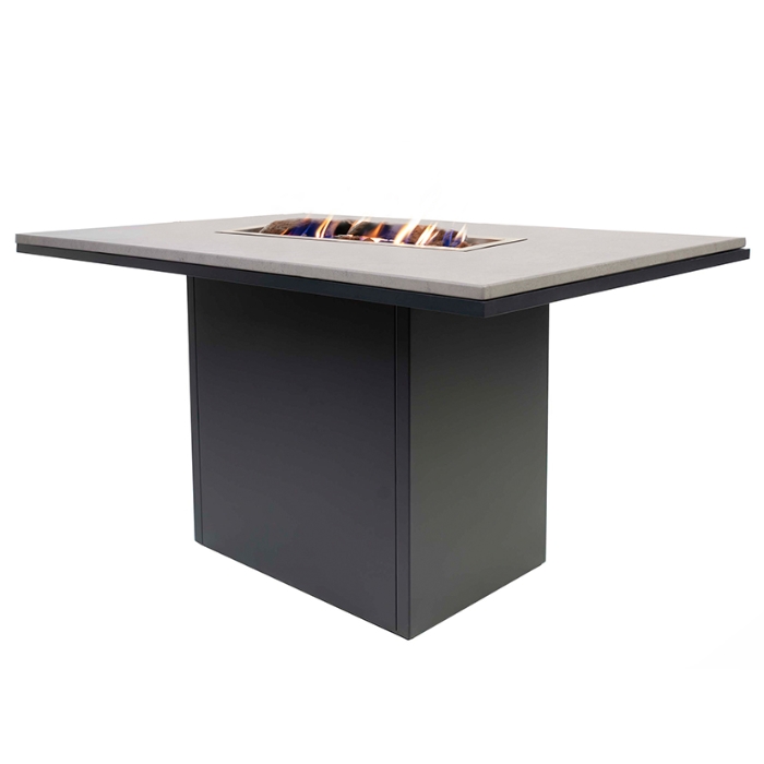 Cosiloft 120 Relax Dining Table with Gas Fire Pit, Black & Grey