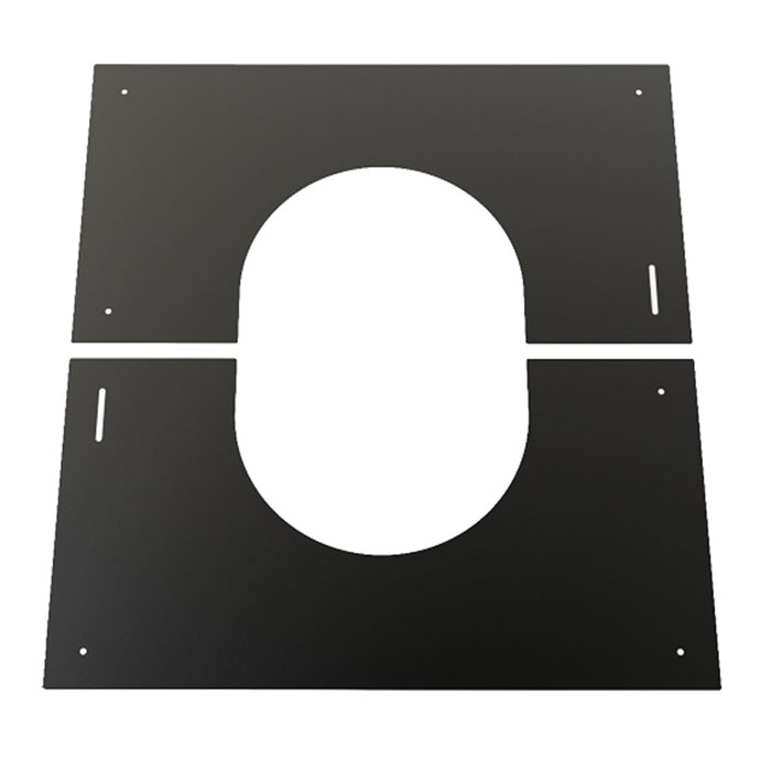 Square 45 Degree 6" Finishing Plate - Black