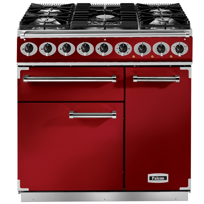 Falcon 900 Deluxe Cherry Red Dual Fuel Range Cooker