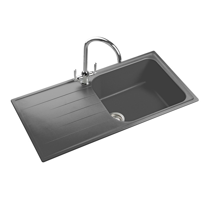 AME1051 Dove Grey Igneous Sink angled