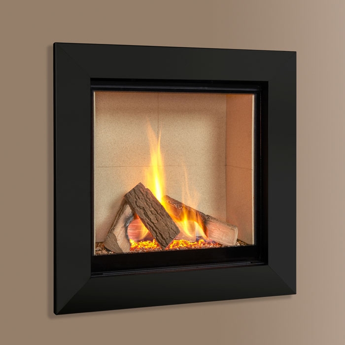 Asencio Hole In The Wall Gas Fire Black Trim, Vermiculite Liner