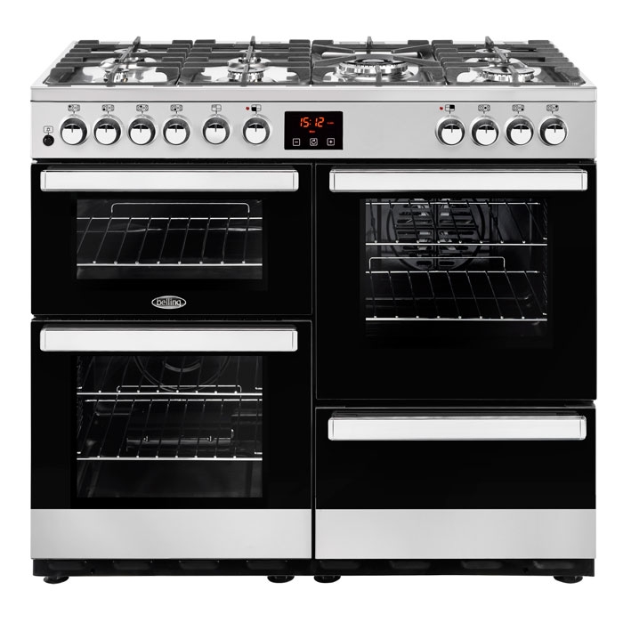 Belling Cookcentre 100DFT Stainless Steel 100cm Dual Fuel Range Cooker