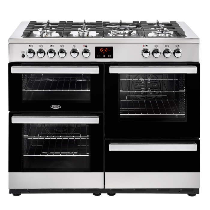 Belling Cookcentre 110DFT Stainless Steel 110cm Dual Fuel Range Cooker