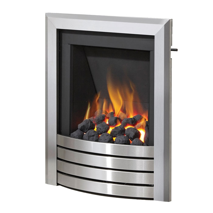 FLARE Design Fascia Inset Gas Fire, Brushed Steel