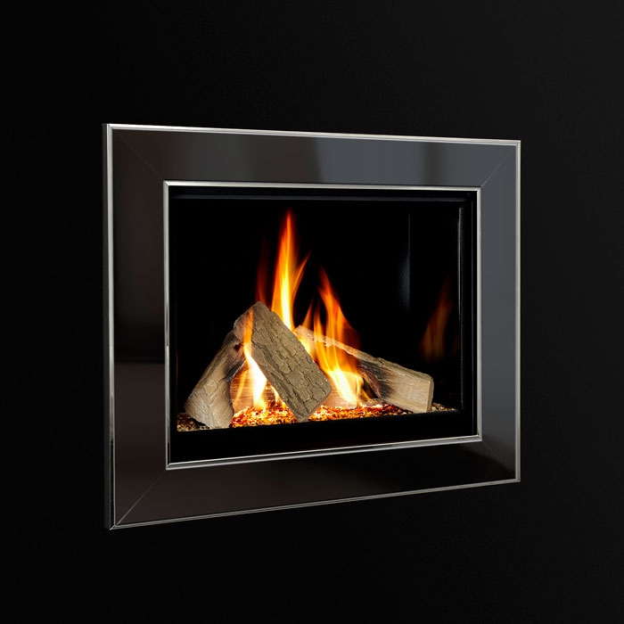 Celena Hole in the Wall Gas Fire Black & Nickel Trim, Black Liner