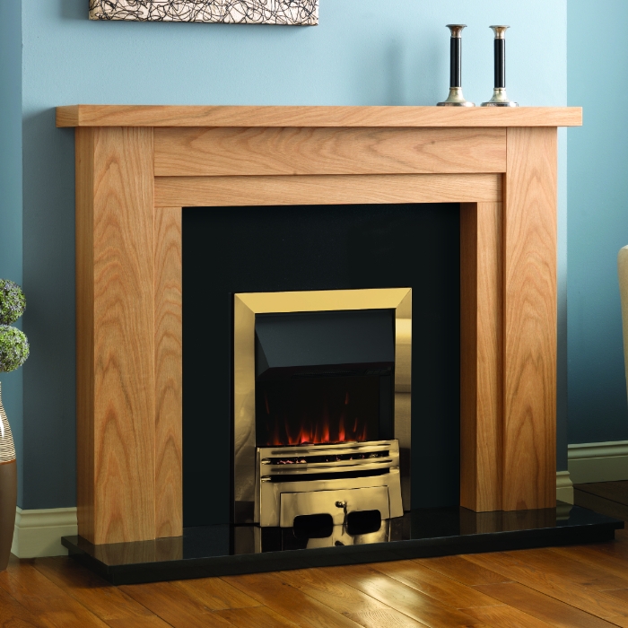 PureGlow Hanley Oak Fireplace Surround with Chelsea 400 Electric Fire