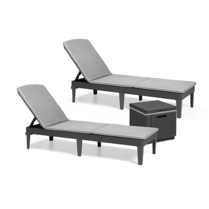 Keter Jaipur Twin Lounger Set with Ice Box