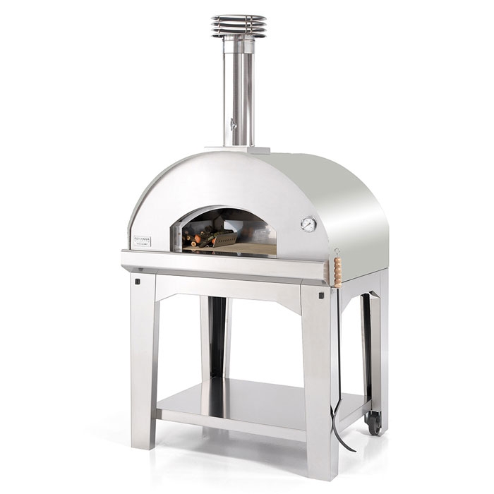Fontana Mangiafuoco Stainless Steel Wood-Fired Pizza Oven with Trolley