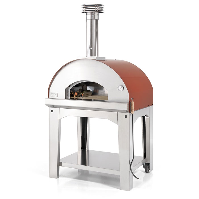 Fontana Mangiafuoco Rosso Wood-Fired Pizza Oven with Trolley