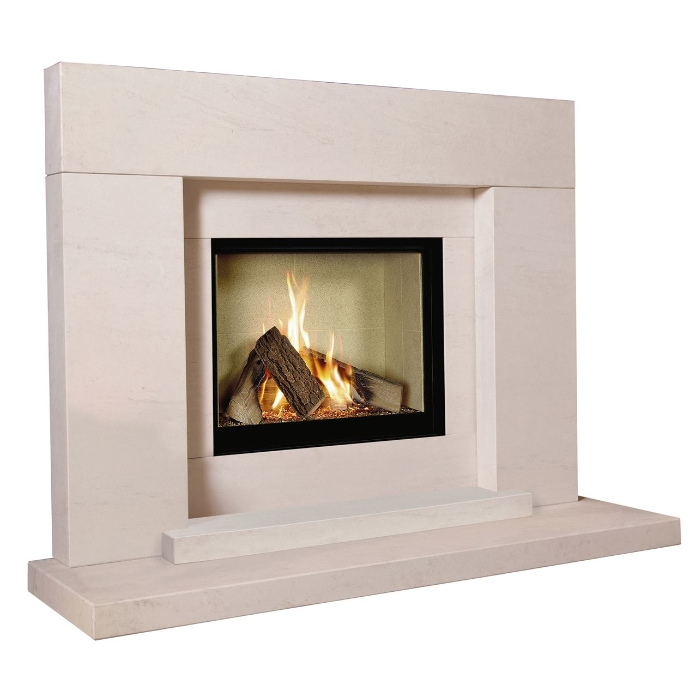 The Collection by Michael Miller Pablo Celena 48" Limestone Fireplace Suite