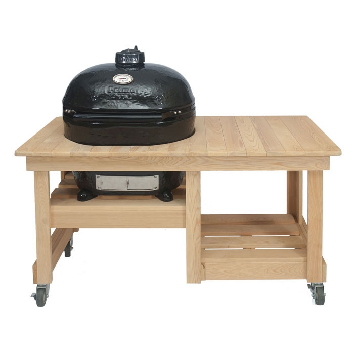 Primo Oval XL 400 with Countertop Cypress Grill Table