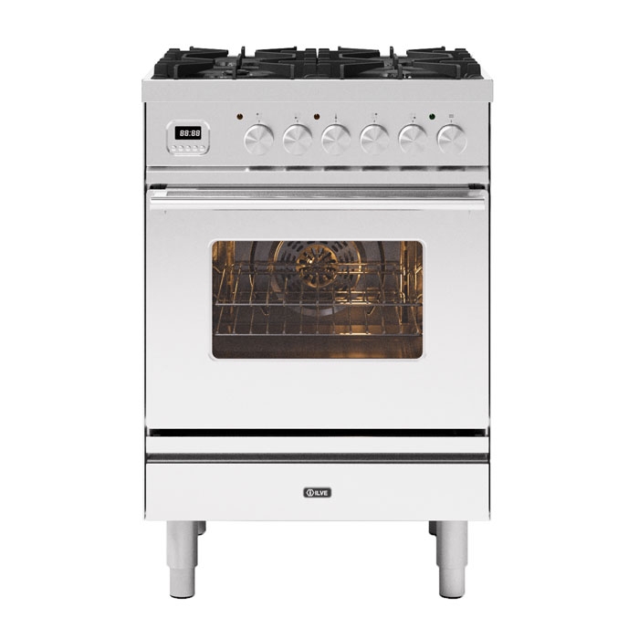 ILVE Roma 60cm Single Cavity Dual Fuel Range Cooker, Stainless Steel
