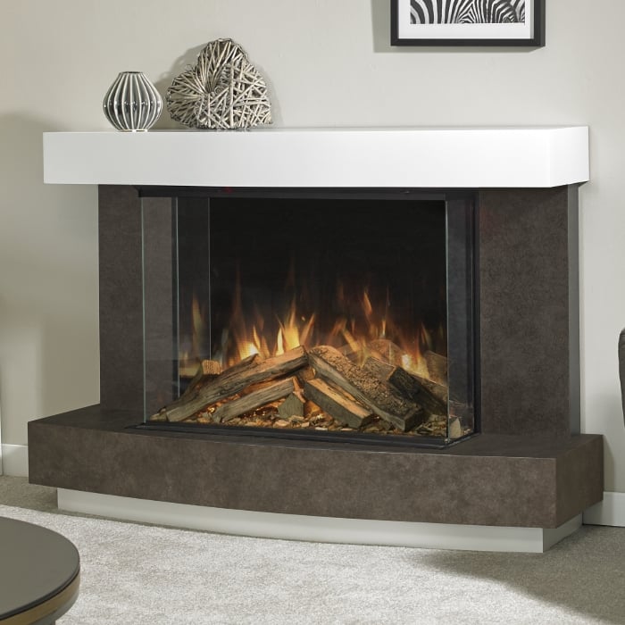 Aura Fires Hanbury 800 FS Electric Fireplace Suite, Sienna & White Aura Fires Hanbury 800 FS Electric Fireplace Suite, Sienna & White