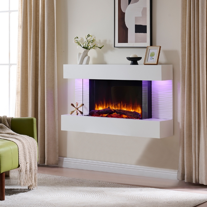 BlazeBright Amba 43" Wall Mounted Fireplace, Lifestyle BlazeBright Amba 43" Wall Mounted Fireplace, Lifestyle