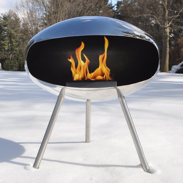 Cocoon Terrra Freestanding Bioethanol Fireplace, Stainless Steel Cocoon Terrra Freestanding Bioethanol Fireplace, Stainless Steel