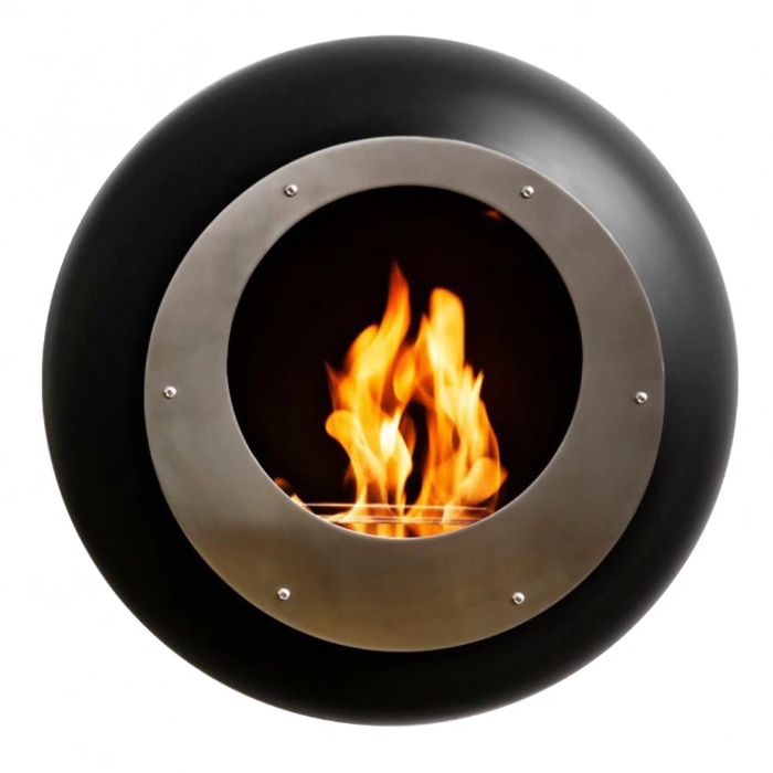 Cocoon Vellum Bioethanol Wall-Mounted Fireplace, Black Cocoon Vellum Bioethanol Wall-Mounted Fireplace, Black