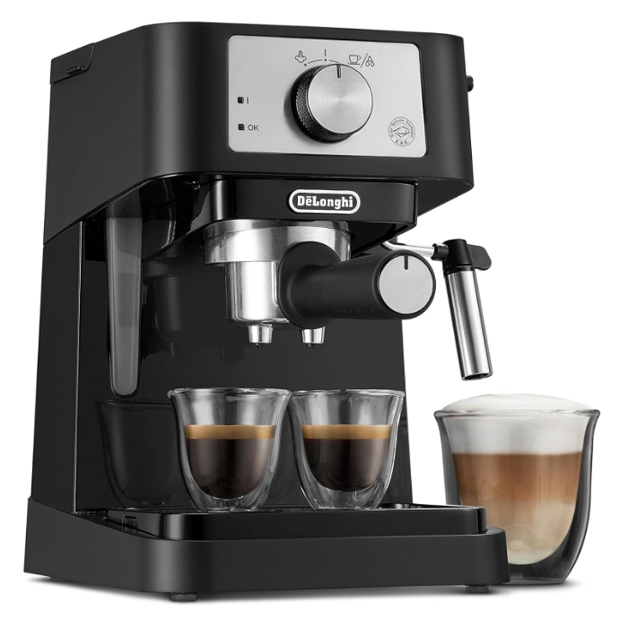Delonghi Stilosa Manual Coffee Machine, Silver