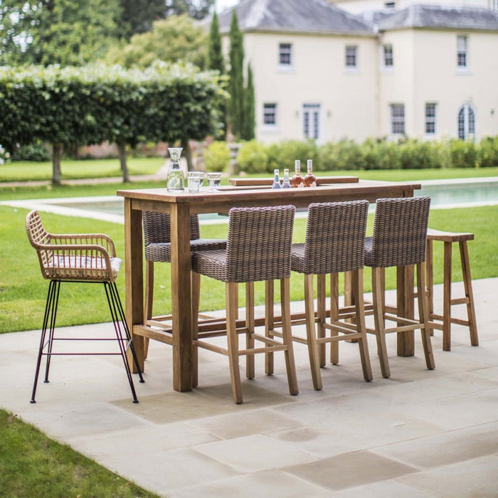 Garden Trading Large St Mawes Bar Table with Lymington Stools
