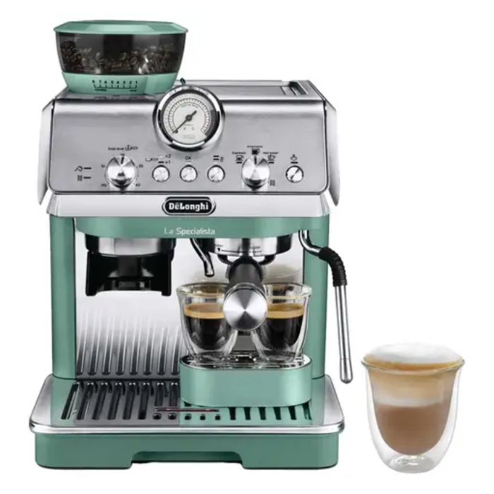 Delonghi La Specialista Arte Bean to Cup Manual Coffee Machine, Green Delonghi La Specialista Arte Bean to Cup Manual Coffee Machine, Green