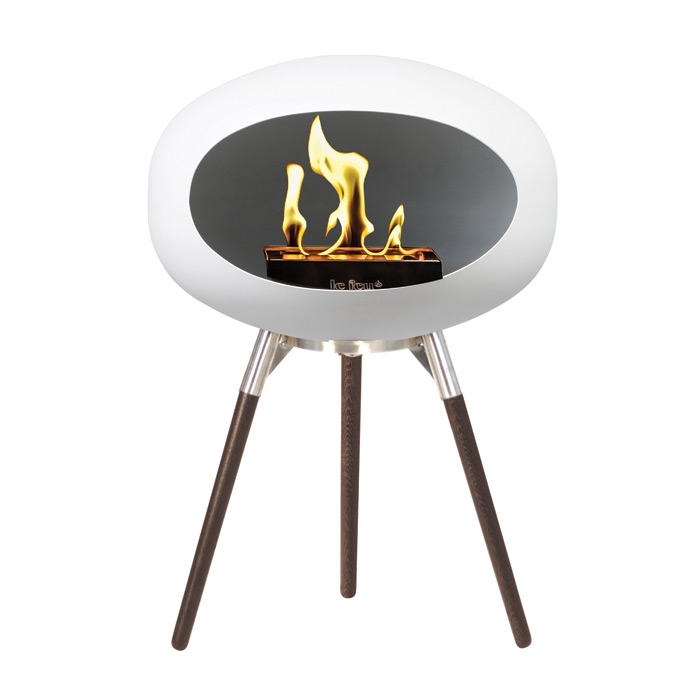 Le Feu Ground Low Bioethanol Fireplace, White/Silver