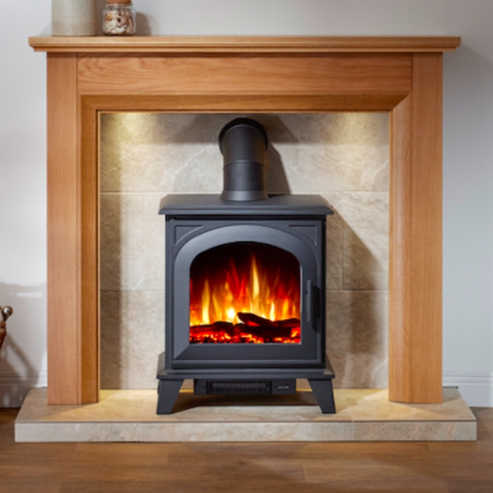 Firetti Mayfair Electric Stove Suite with Ravenna Stove, Close Up