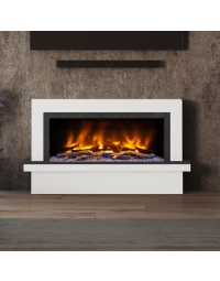 Elgin & Hall Vardo 57" Pryzm Electric Fireplace Suite, Ice White & Nightfall