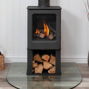 Mendip Ashcott Balanced Flue Log Store Gas Stove centre view