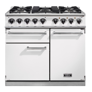 Falcon 1000 Deluxe Dual Fuel Range Cooker, White Falcon 1000 Deluxe Dual Fuel Range Cooker, White