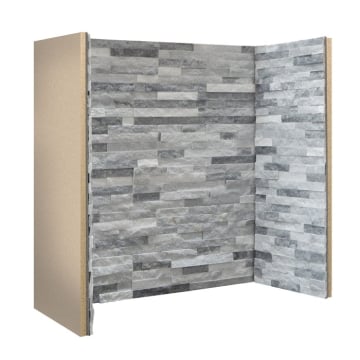 Gallery Staggered Grey White Slate Fireplace Chamber
