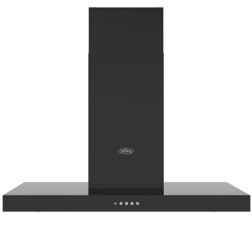 Belling Cookcentre 90cm Flat Chimney Hood, Black