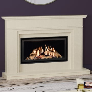 Elgin & Hall Harlow 54" Marble Fireplace Suite, Pearlstone