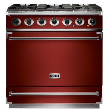 Falcon 900s Cherry Red Single Cavity Dual Fuel Range Cooker