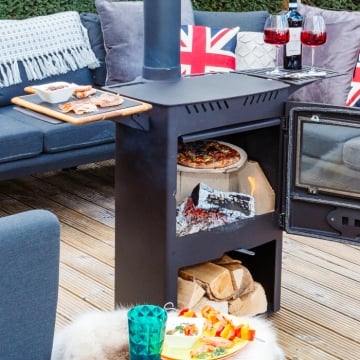 Arada Outdoor Stove with Shelves and Pizza Stone Arada Outdoor Stove with Shelves and Pizza Stone