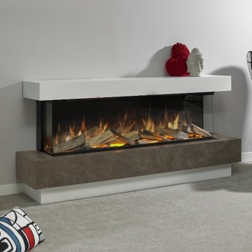 Aura Fires Clifton 1000 FS Electric Fireplace Suite, Sienna/White